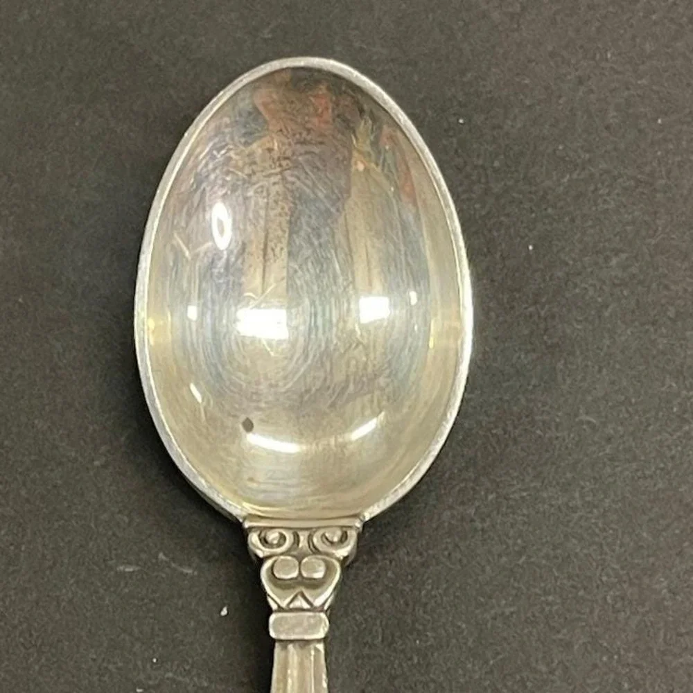 Danish‎ Georg Jensen Acorn Pattern Sterling Silver Spoon Design Johan Rohde SSB